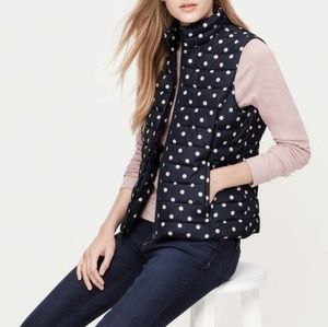 XS Loft Navy & Polka Dot Puffer Vest